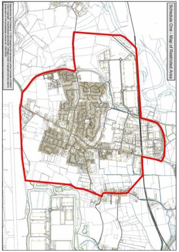 A map to show where the Car Cruising ban in castle Donington covers.