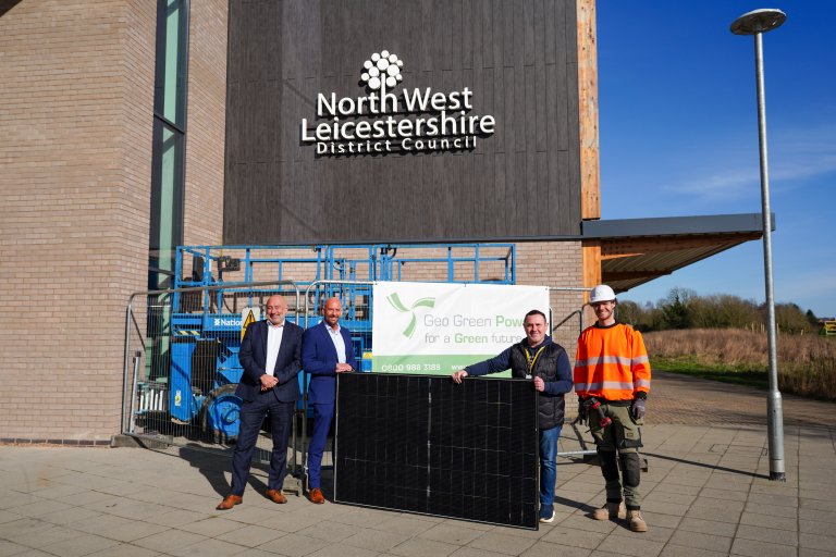 From left to right: Jason Knight, Duncan Gibb, Councillor Michael Wyatt, Geo Green Power