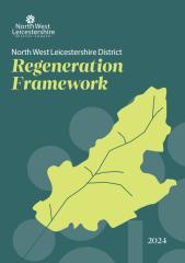 Cover photo for the District Wide Regeneration Framework, showing the map of the district as a leaf, with the veins of the leaf represented by the major road and rail corridors.